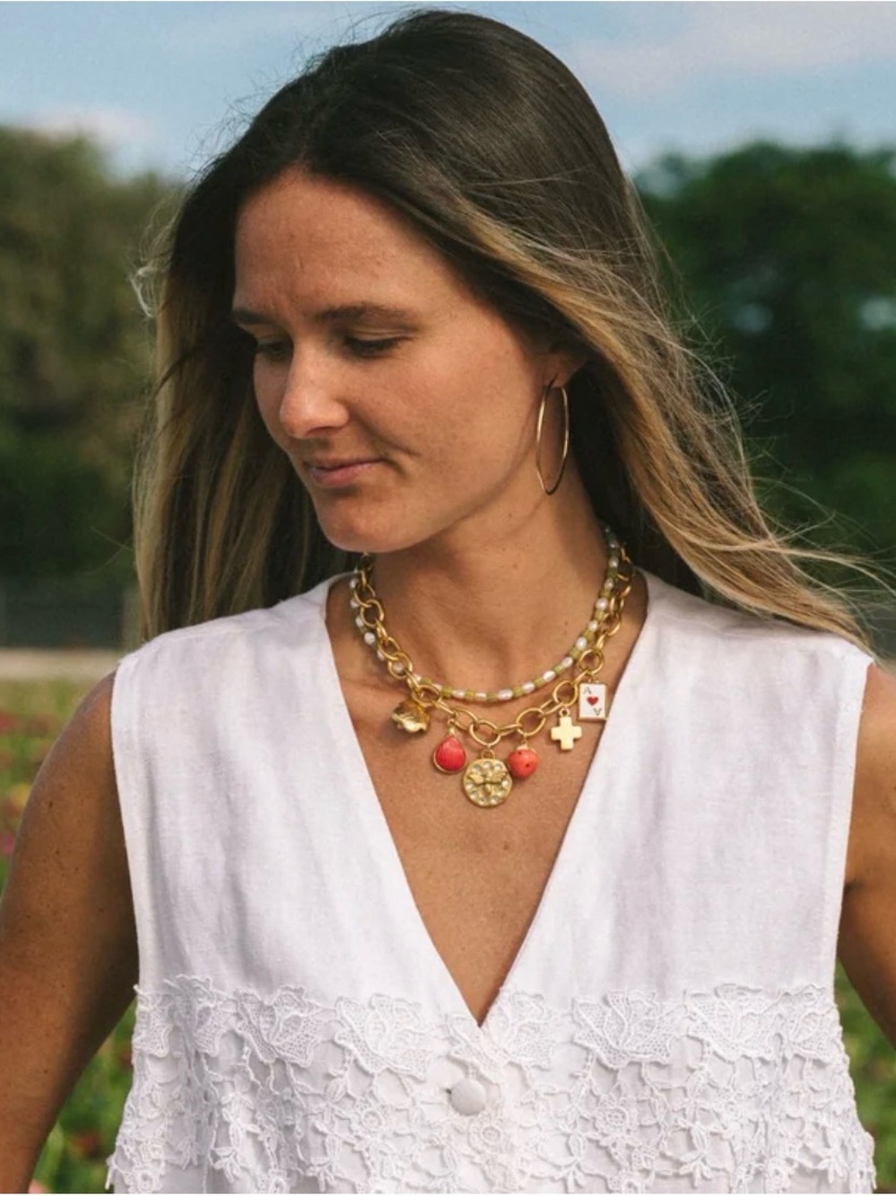 Logan Tay Strawberry Charm Necklace